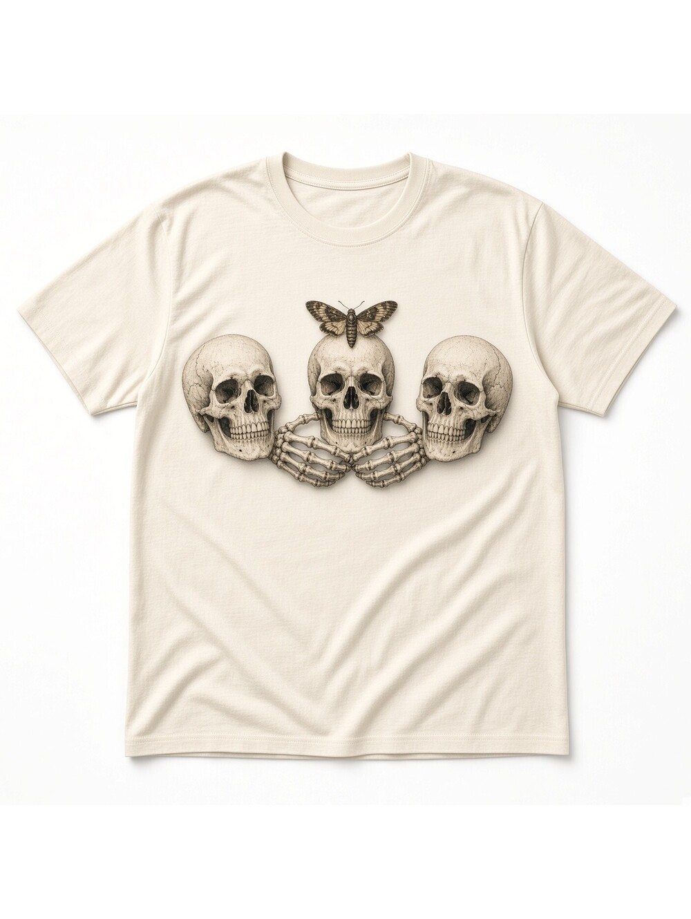 4Pcs 10" Triple Skull Moth Skeleton Hands DTF Transfer Heat Press